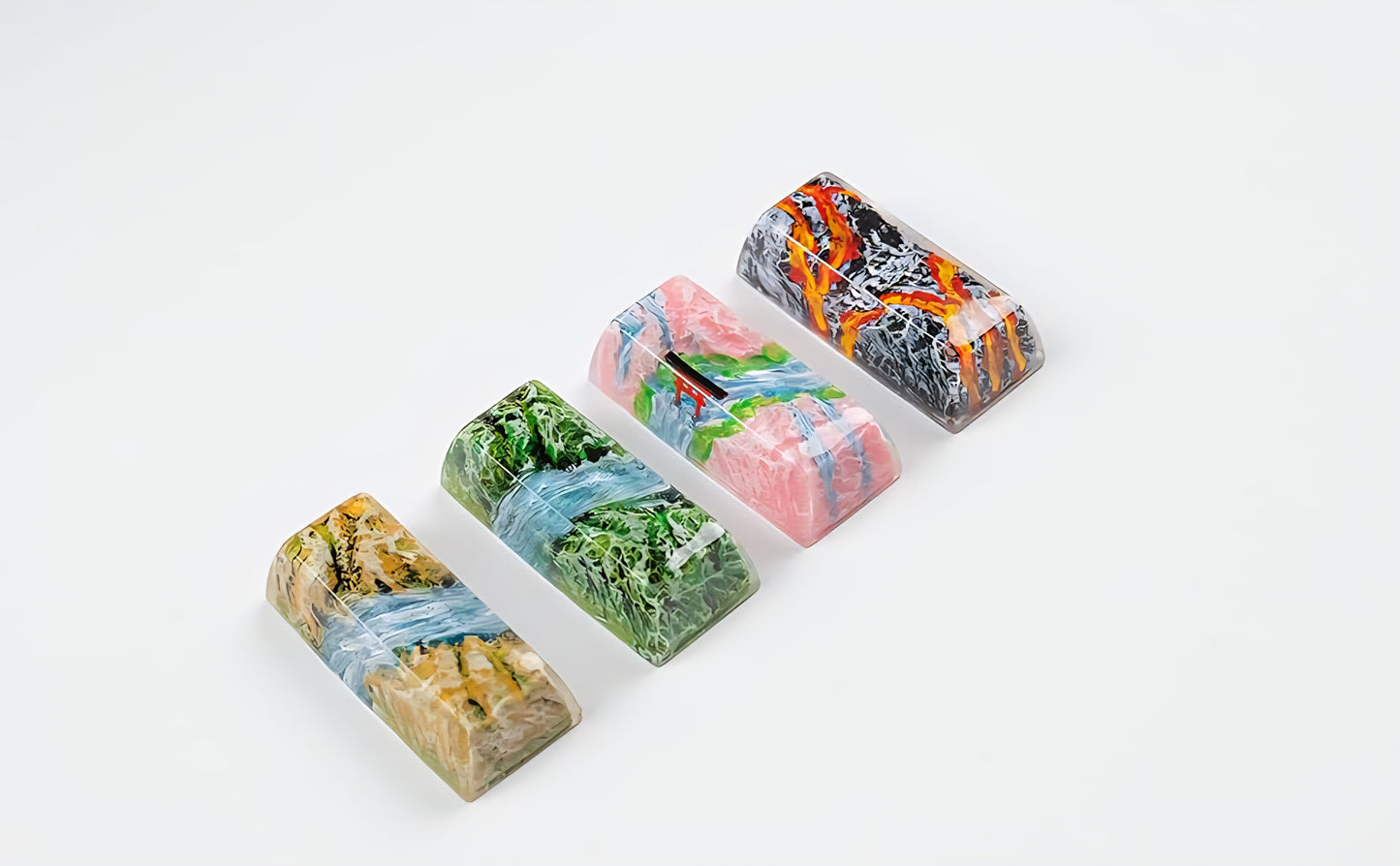 Spring Autumn Sakura Torii Volcano Premium Shinethrough 2.25u Resin Shift Enter Artisan