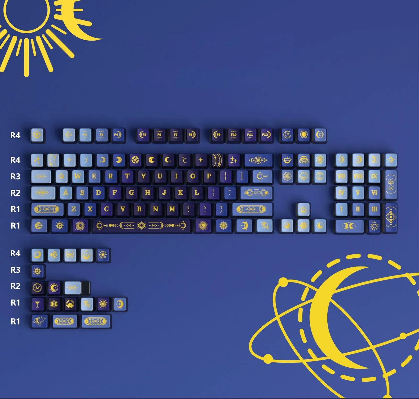 Celestial Dome PBT-PC OEM Bottom Backlit Pudding Keycaps
