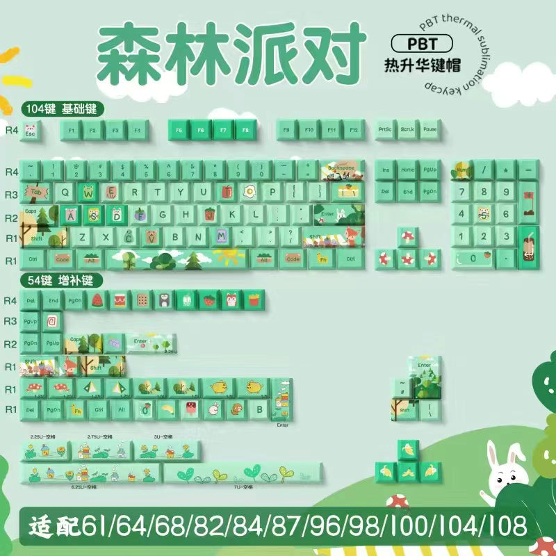 FOREST PARTY CHERRY PROFILE KEYCAP SET