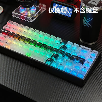 The Sword In Carbon Fiber Transparent Cherry Keycaps