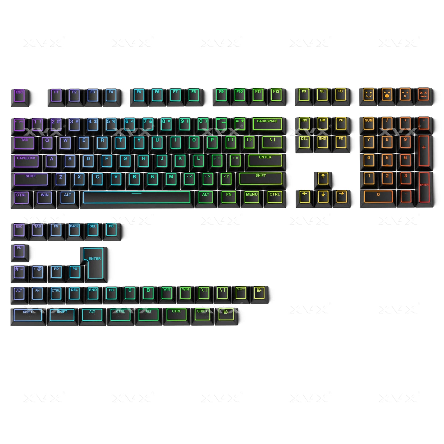 Top Backlit Dark Knight Prism Cherry PBT Keycaps