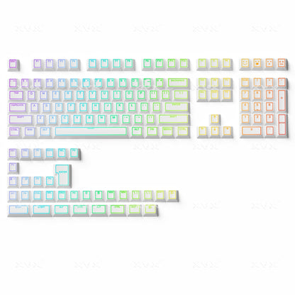 XVX PRISM  White Shine-Through Double-Shot Cherry Profile 142-Key PBT Keycap Set