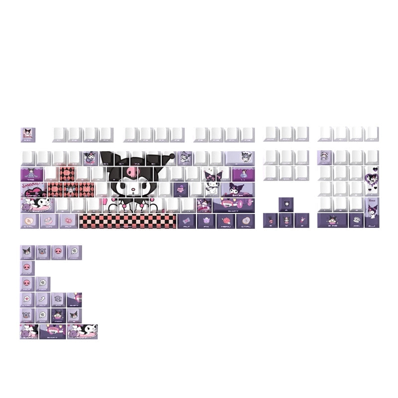 Kuromi Side Shinethrough Doubleshot PBT Keycaps