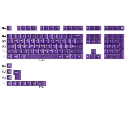 XVX Matte Clear Purple PC Transparent Cherry Profile 119-Key Keycap Set