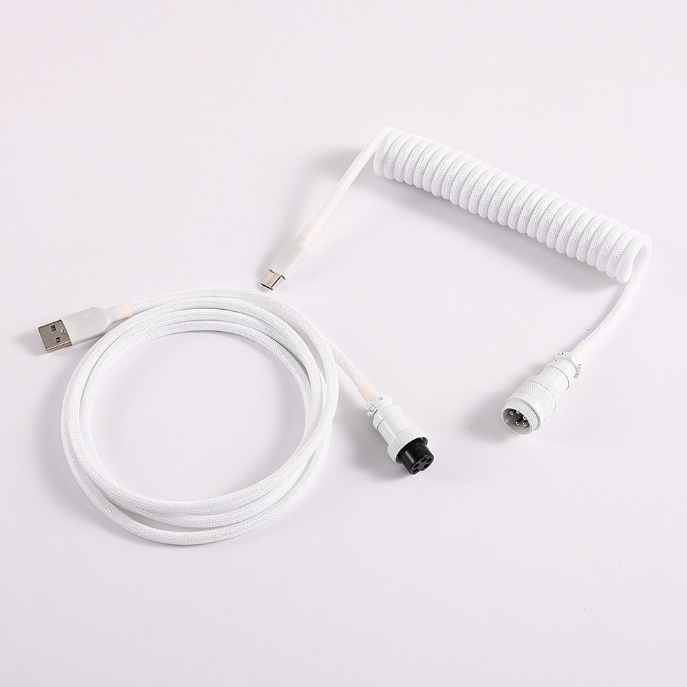 Lano Milky White Gx16 Aviator Connector Premium Mechanical Keyboard 3.5m Cable