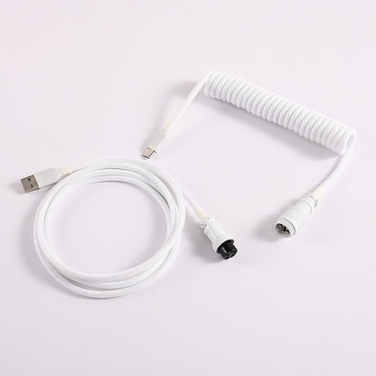 Lano Milky White Gx16 Aviator Connector Premium Mechanical Keyboard 3.5m Cable