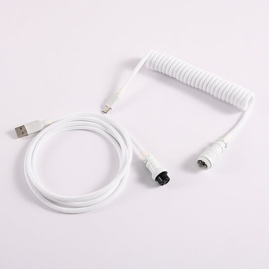 Lano Milky White Gx16 Aviator Connector Premium Mechanical Keyboard 3.5m Cable