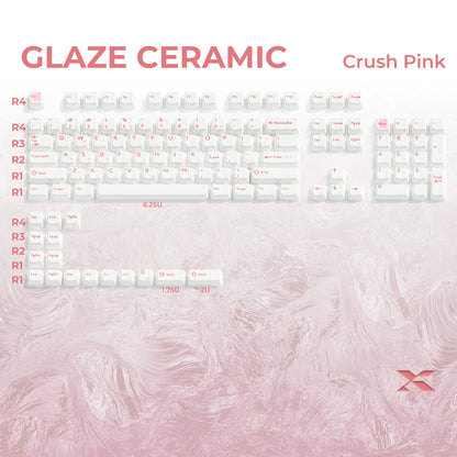 Glaze Full Ceramic Crush Pink Cherry Profile 120-Key Keycap Set