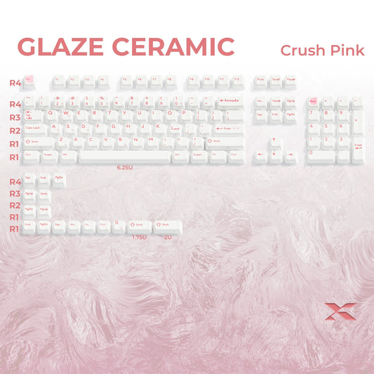 Glaze Full Ceramic Crush Pink Cherry Profile 120-Key Keycap Set