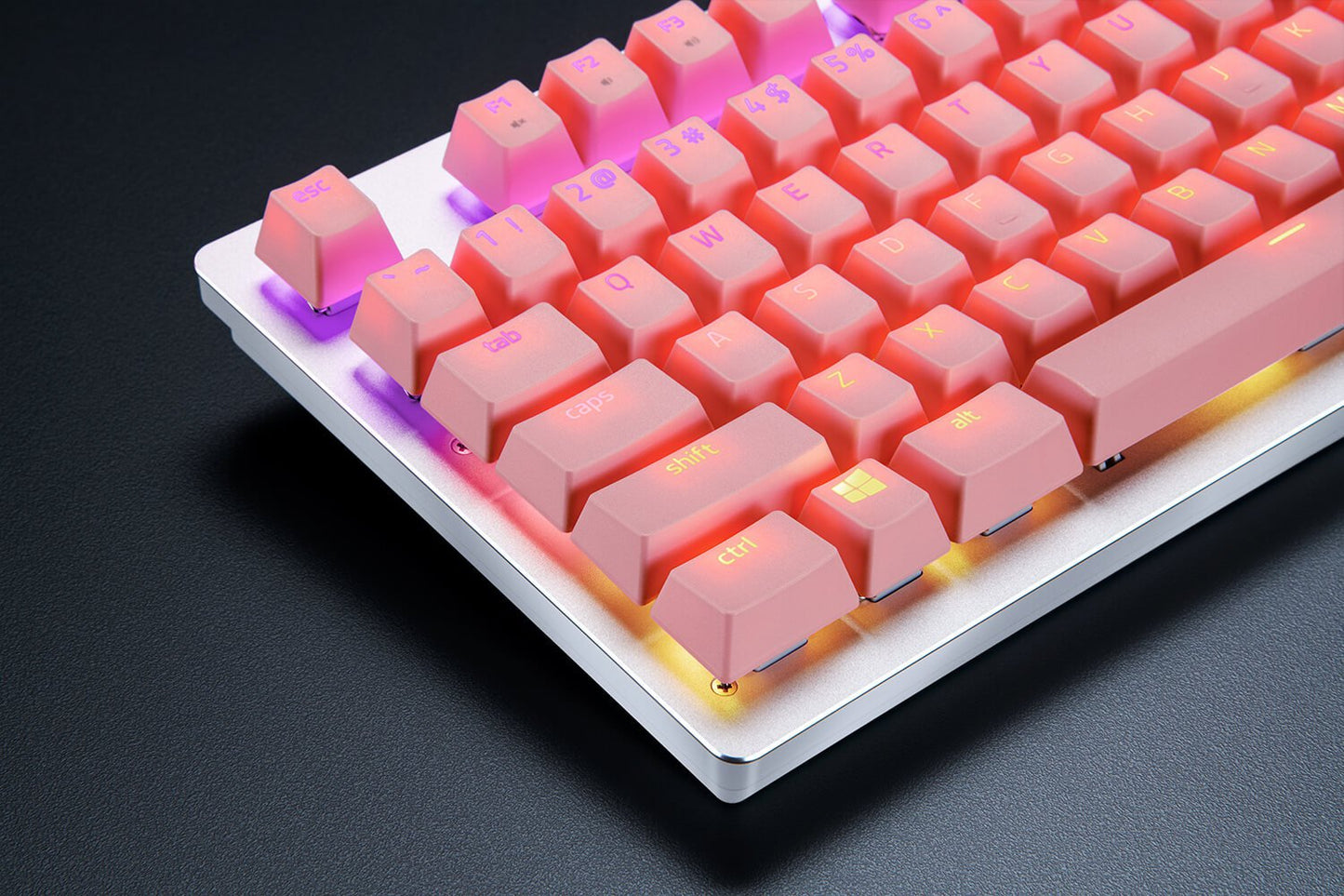PRICE DROP Razer PBT Keycap Upgrade Set - Quartz Pink Shinethrough