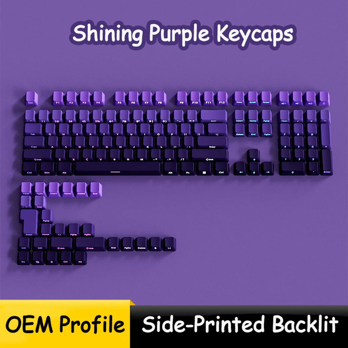 Violet Shade Side Backlit  OEM PBT Keycaps