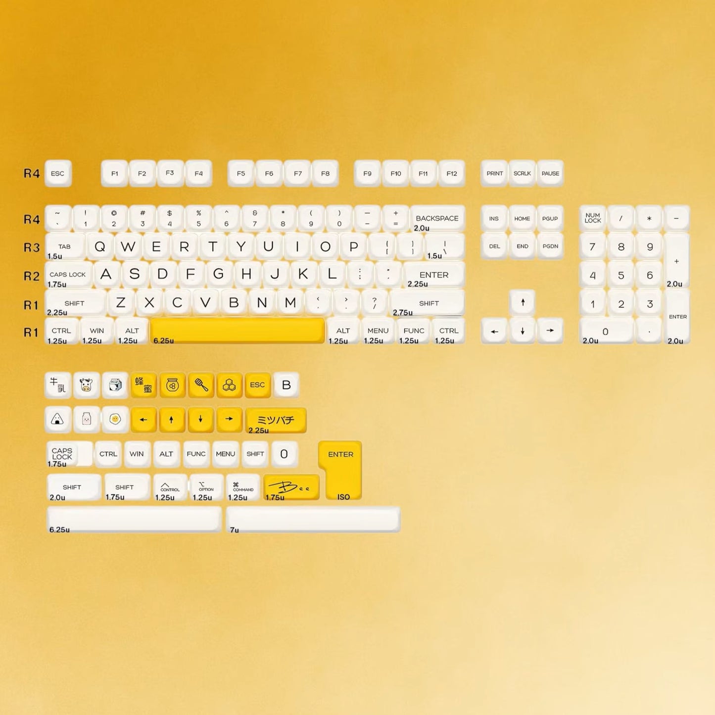 Milk & Honey MOA PBT Keycaps Mac Compatible