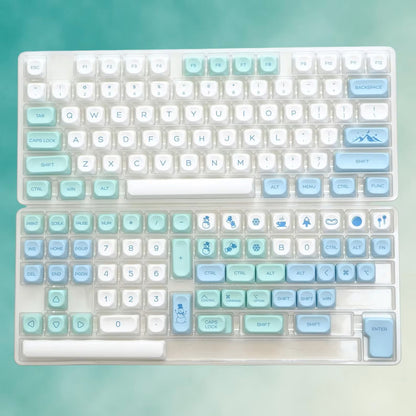 Alpine Mist Moa PBT Keycaps Mac Compatible