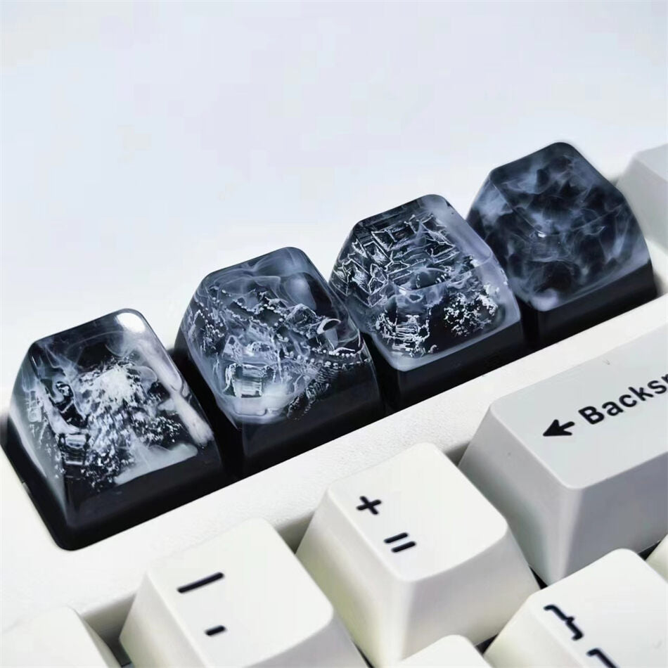 Resin SA Profile Artisan Keycaps Sakura Mount Fuji / Volcanic Cloud