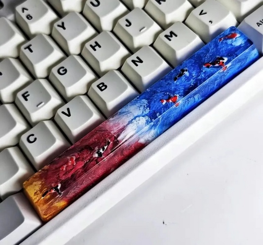 (CLEARANCE ) Koi Fish Resin Artisan Spacebar 6.25u Keycap