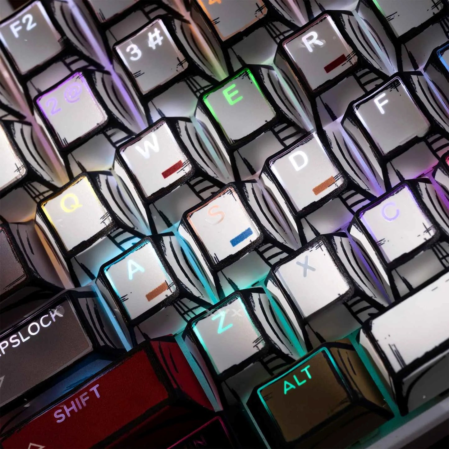 Top Backlit Comic Anime Manga Graffiti Doubleshot Keycaps