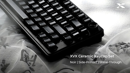 XVX Noir Side Shinethrough Glaze Ceramic Cherry Profile 120-Key Full Keycap Set