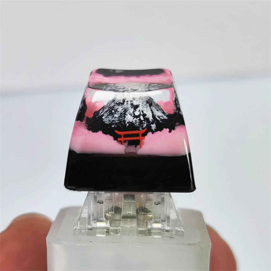 Resin SA Profile Artisan Keycaps Sakura Mount Fuji / Volcanic Cloud