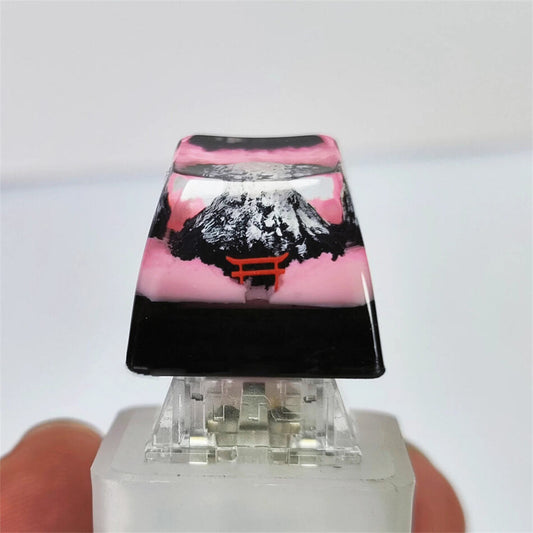 Resin SA Profile Version 2 Artisan Keycaps Sakura Mount Fuji / Volcanic Cloud