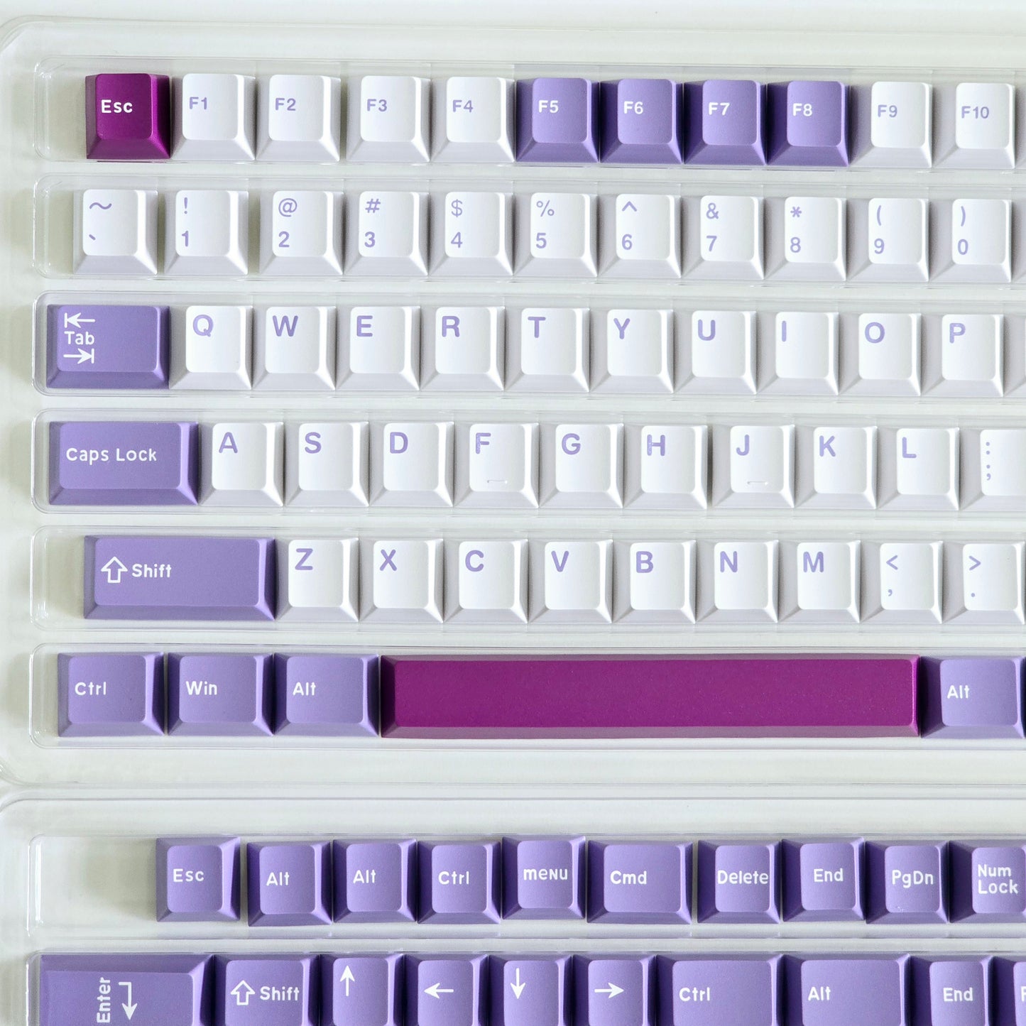 Lavender White Quality Doubleshot Cherry PBT Keycaps