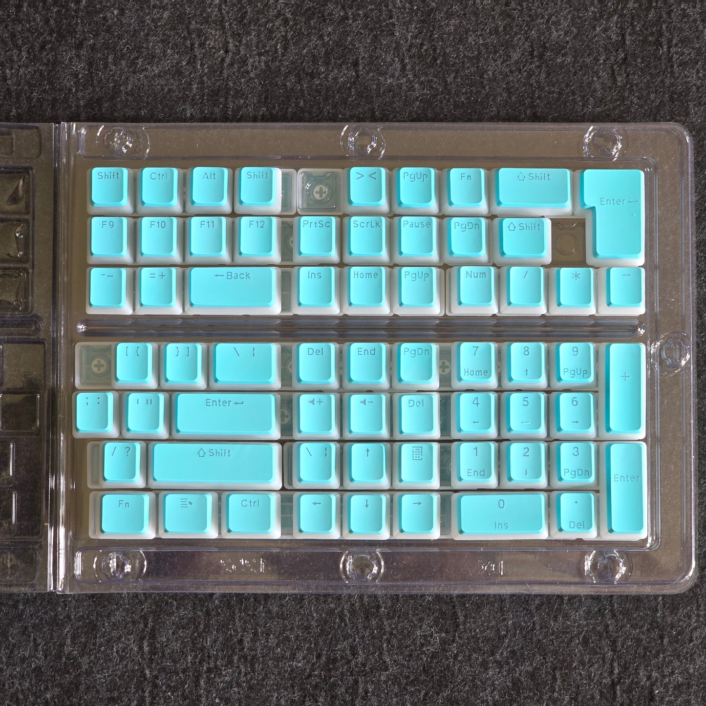 Sky Blue Backlit Doubleshot Pudding Keycaps 129 keys (Clearance)