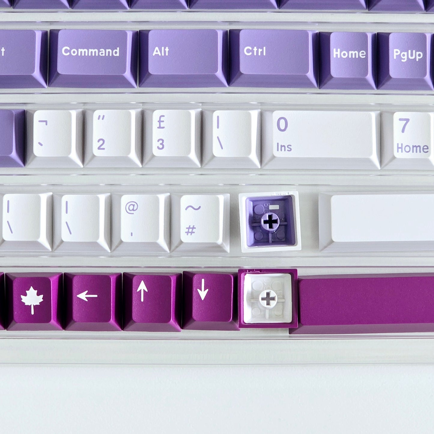 Lavender White Quality Doubleshot Cherry PBT Keycaps