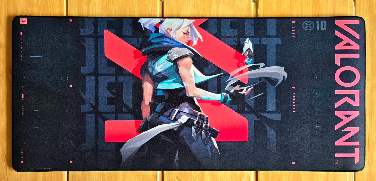 Jett Valorant Premium Control Surface XXL Deskmat