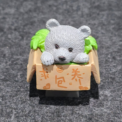 Teddy in Basket Resin Artisan Keycap