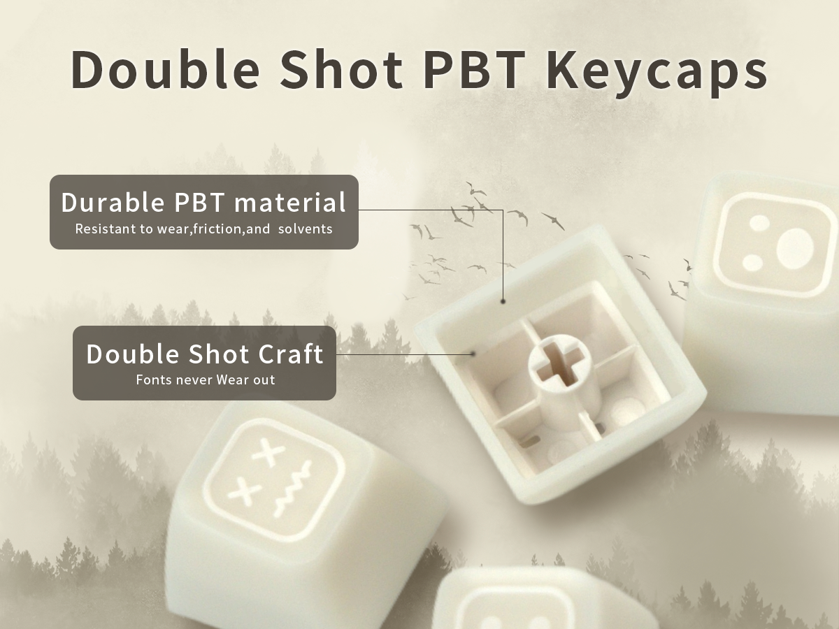 White Jade Translucent SA Profile Doubleshot PBT Keycap