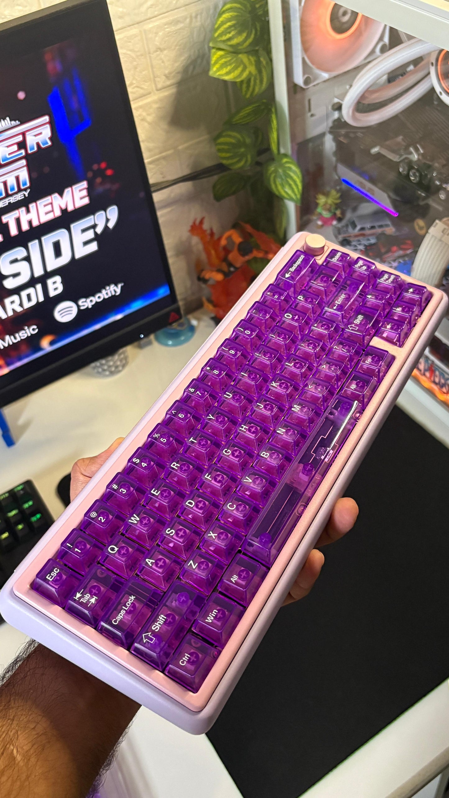 Purple Transparent PC UV Printed Cherry Keycaps