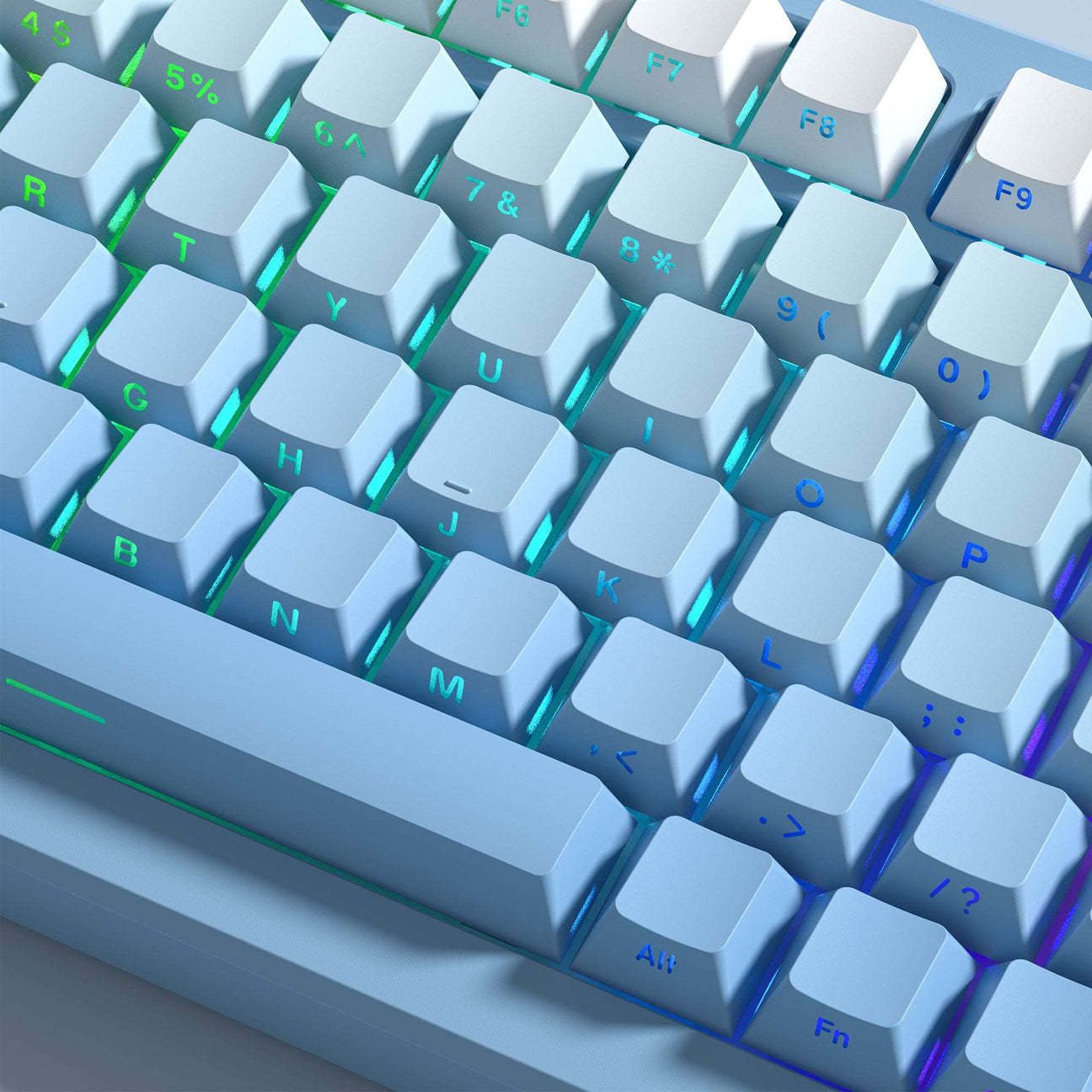 Sky Blue Gradient Backlit Cherry PBT Keycaps