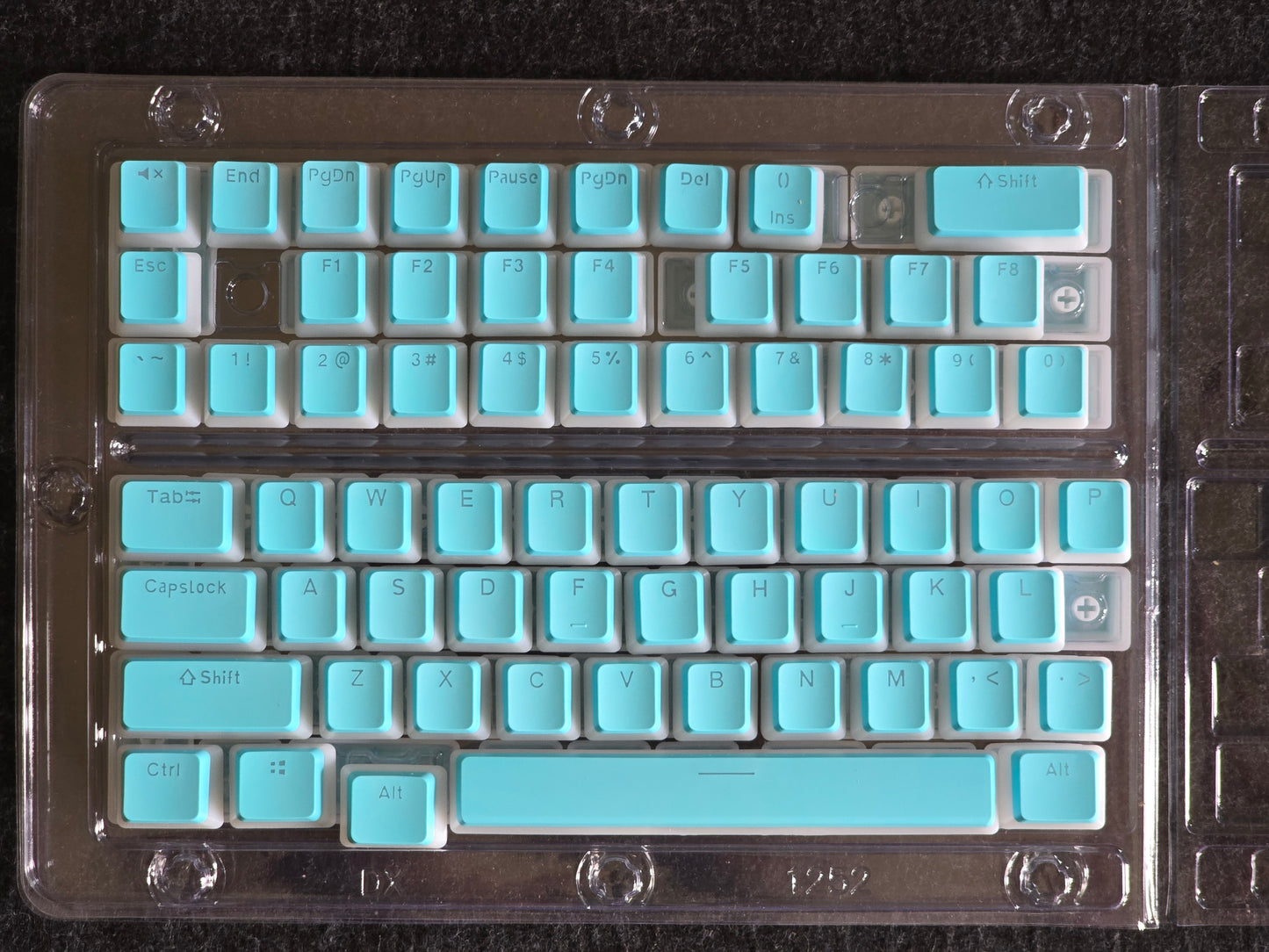 Sky Blue Backlit Doubleshot Pudding Keycaps 129 keys (Clearance)