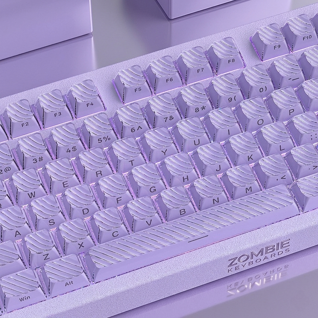 Purple Demon Wave OEM Side Printed Keycaps