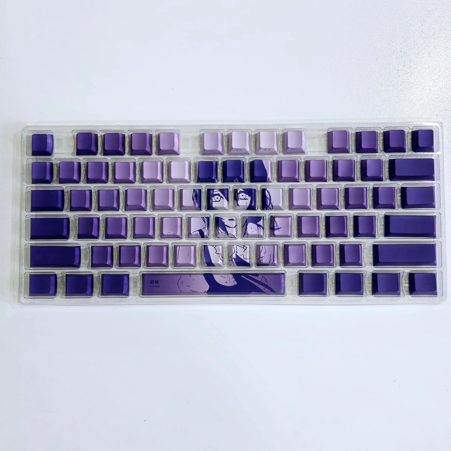 Eve Reese Purple Anime Side Backlit Doubleshot PBT Keycaps