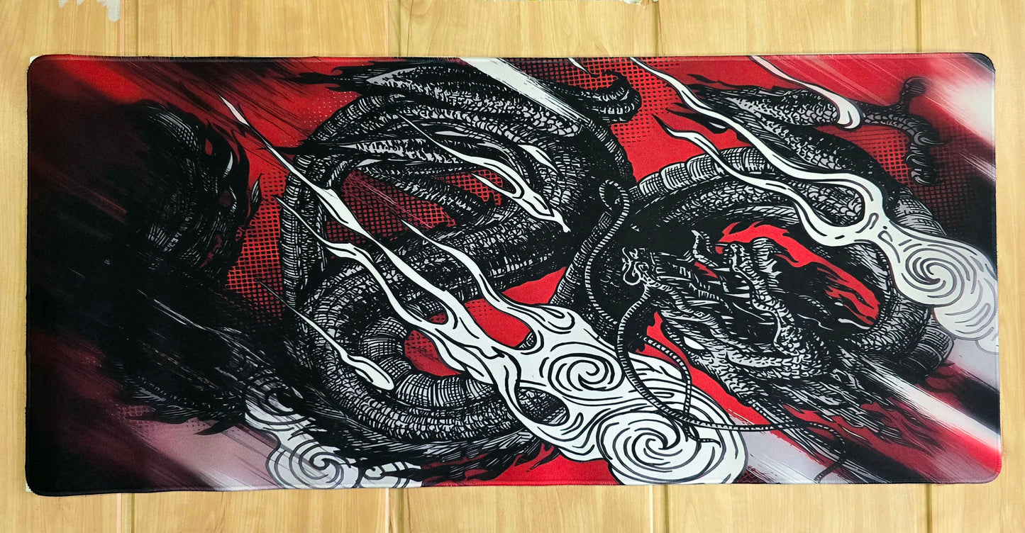 Red Black Dragon Premium Hybrid Control XXL Deskmat