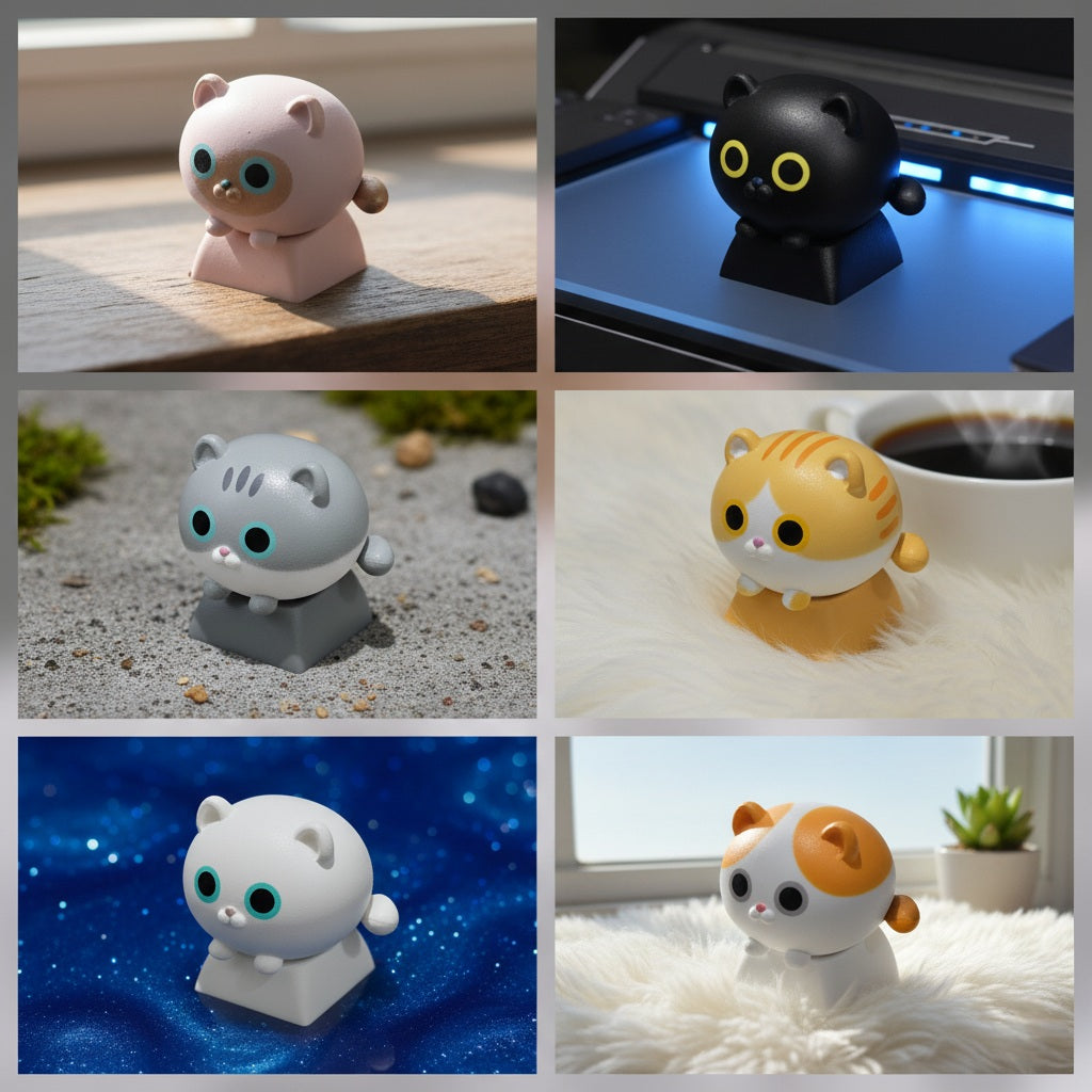 Cute Cats Artisan Keycaps