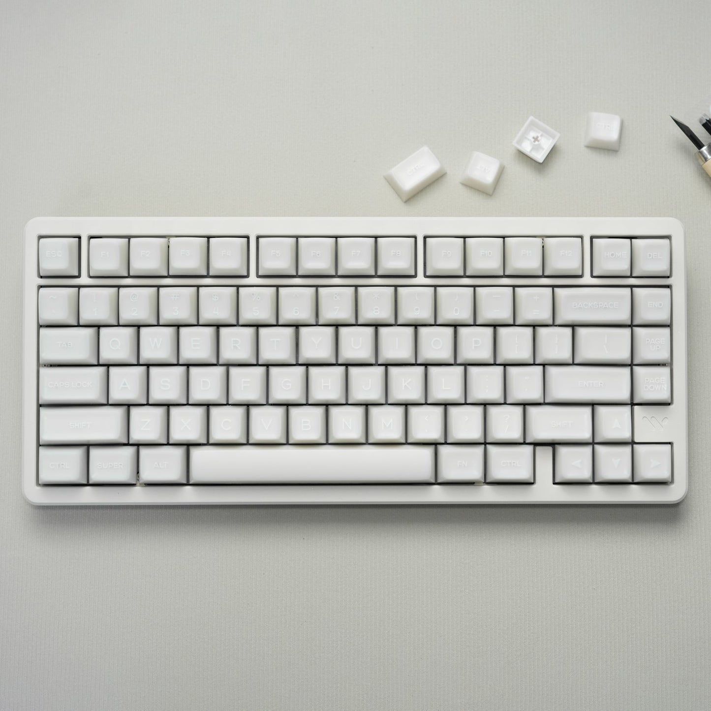 White Jade Translucent SA Profile Doubleshot PBT Keycap