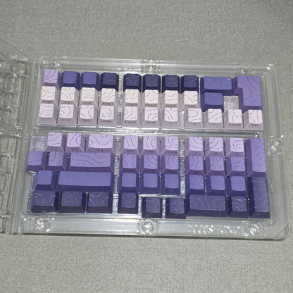 Purple Topographic Gradient Line Crack Side Backlit Keycaps