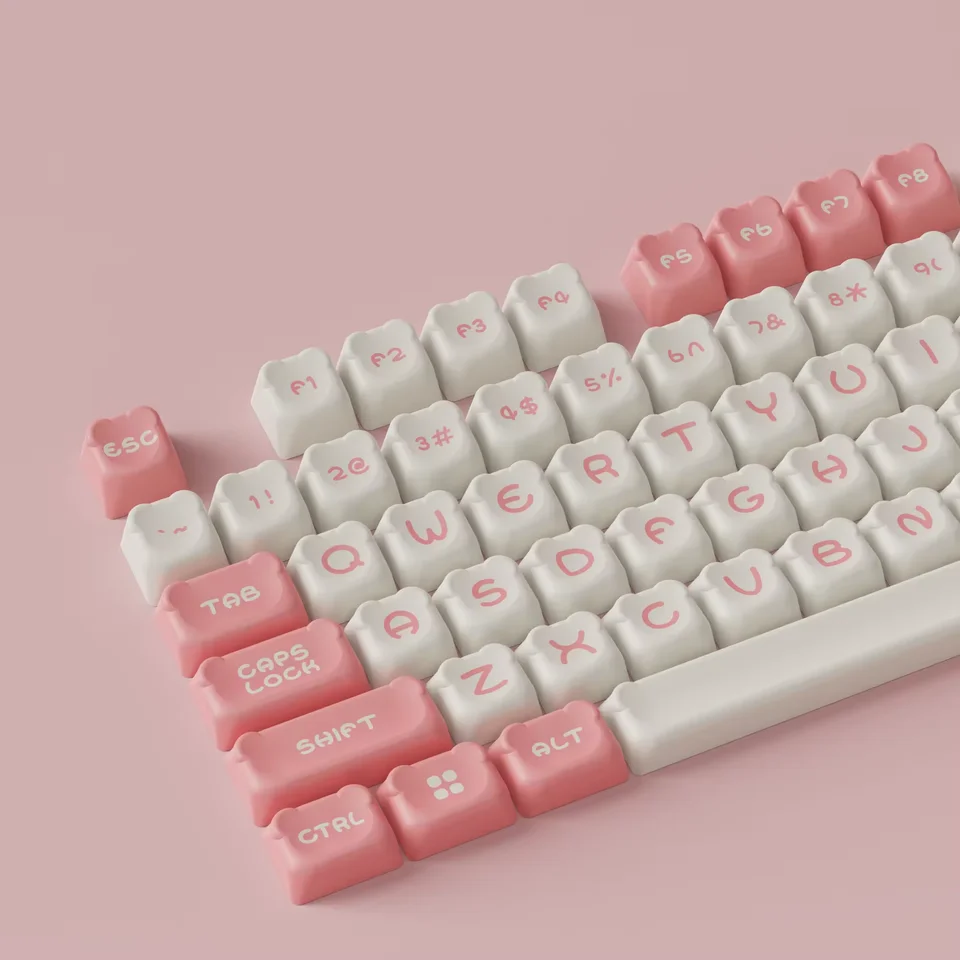 Sakura Bear Unique Doubleshot PBT keycaps