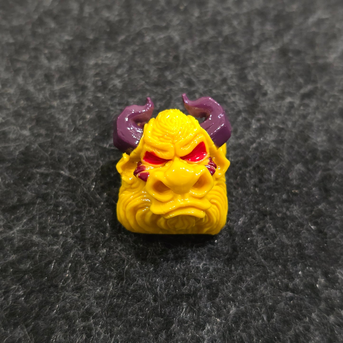 Yellow Bull With Purple Horns Artisan Keycap