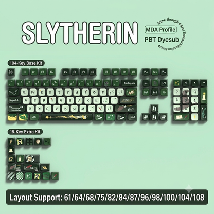 Harry Potter Slytherin MDA Pudding PBT Keycaps