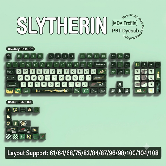 Harry Potter Slytherin MDA Pudding PBT Keycaps