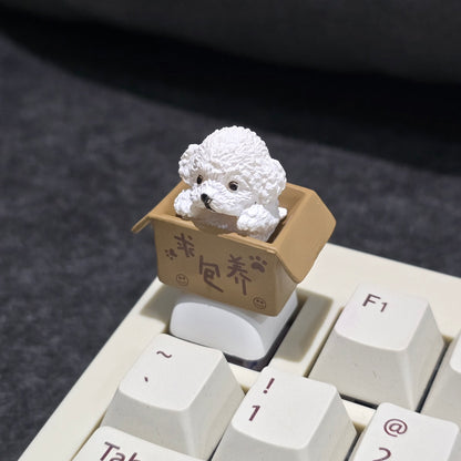 Puppy In Basket Resin Artisan Keycap
