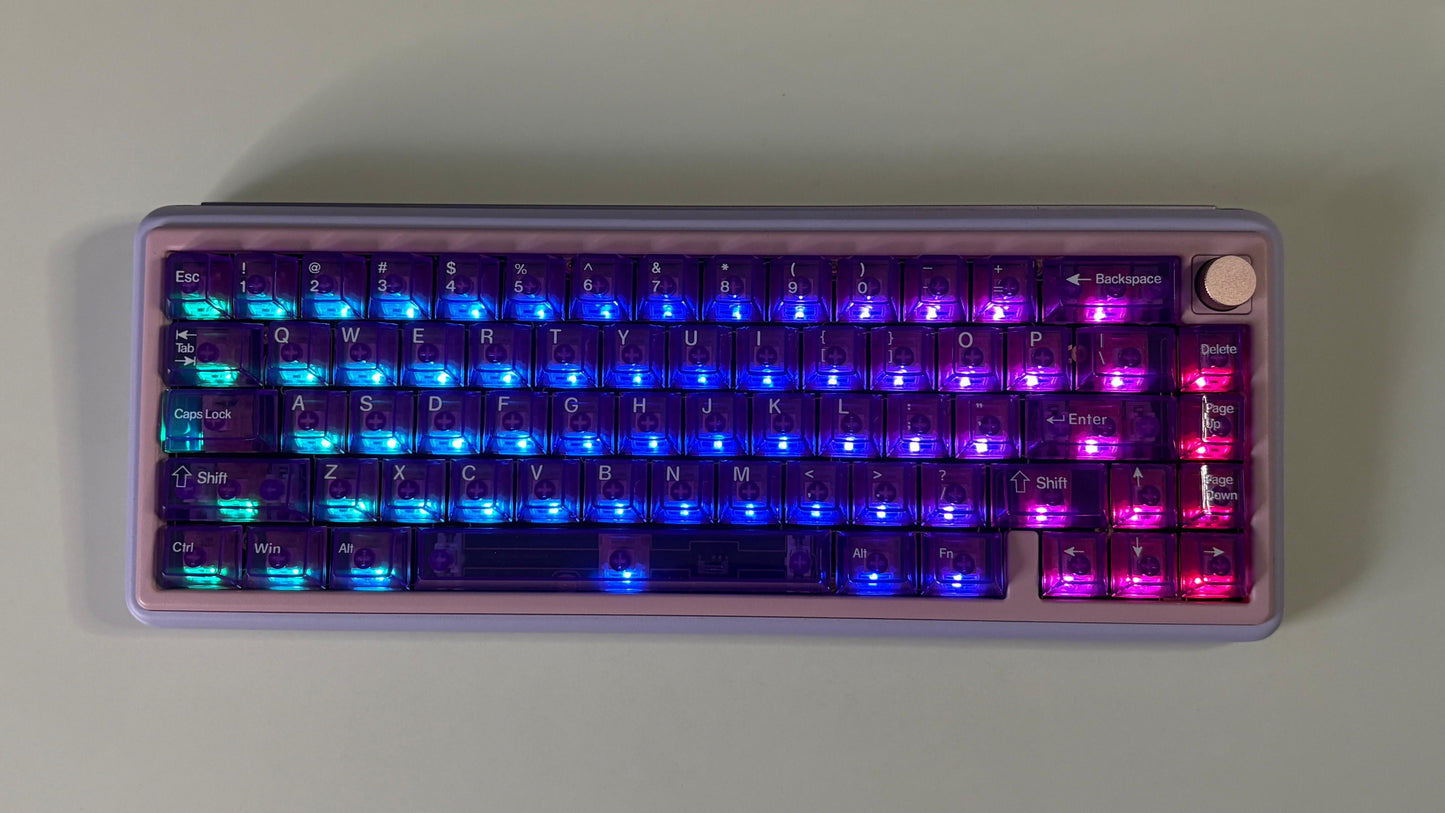 Purple Transparent PC UV Printed Cherry Keycaps