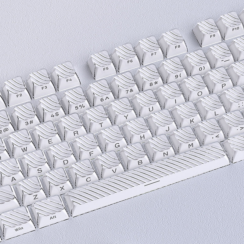 White Demon Wave OEM Side Printed Keycaps
