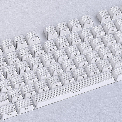 White Demon Wave OEM Side Printed Keycaps
