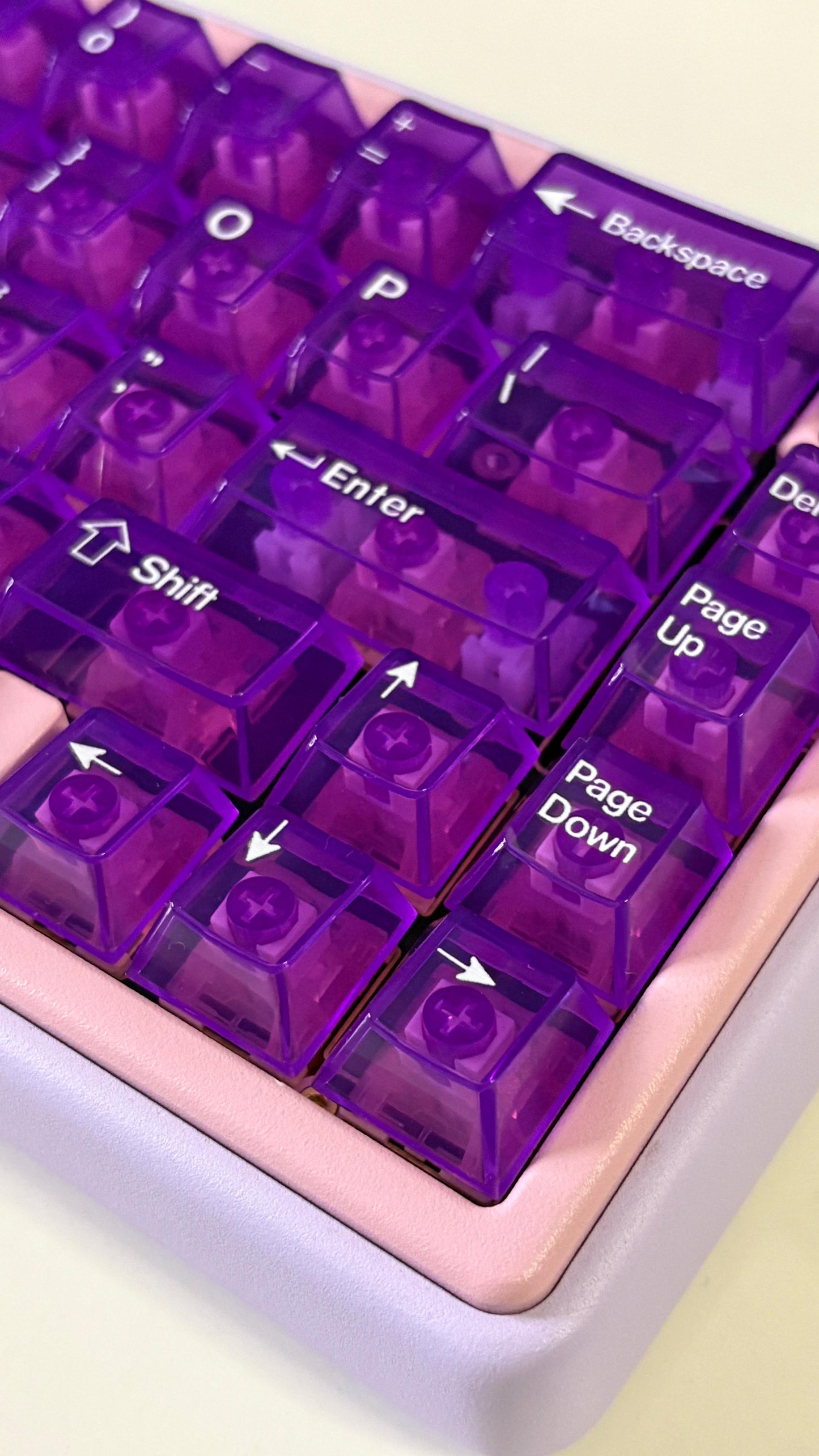 Purple Transparent PC UV Printed Cherry Keycaps