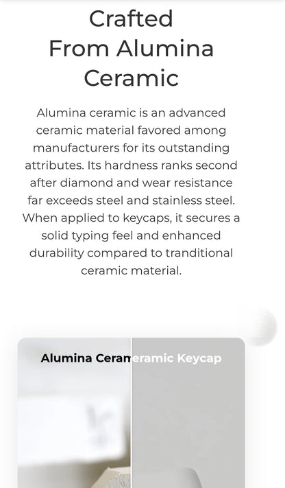 XVX Full Glaze Ceramic Minimal White Cherry Profile 120-Key Full Keycap Set