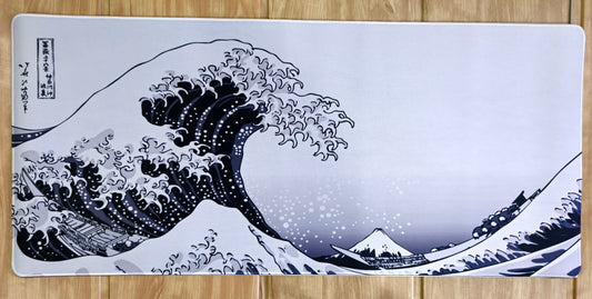 Great Wave Of Kanagawa White Black Super Smooth Speee XXL Deskmat