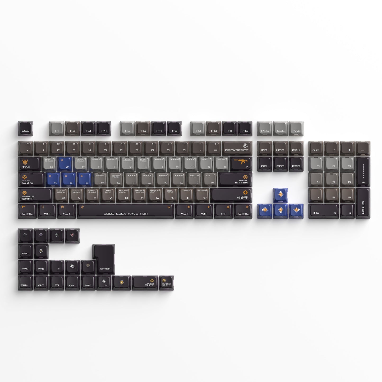 Valorant Dark Theme Lighthouse Profile Side Backlit Doubleshot Keycaps